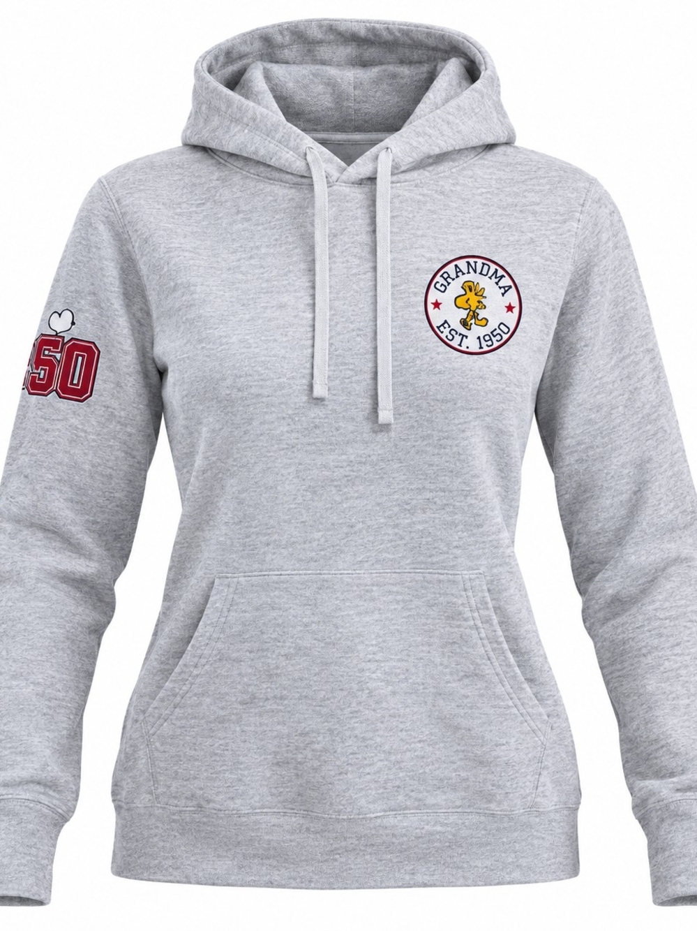 Peanuts Snoopy Woodstock Graphic Hoodie – Gray Pullover Size S Womens - Picture 7 of 9